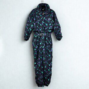 Vintage 80s Ellesse Ski Suit Women’s One Piece Snow Suit S/M Colorblock